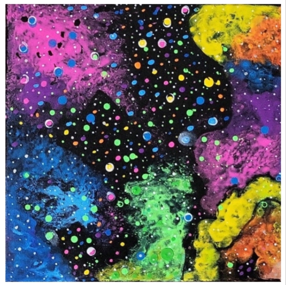 Hand Crafted Abstract Design 12x12 Inches Canvas Picture - Picture 2 of 4